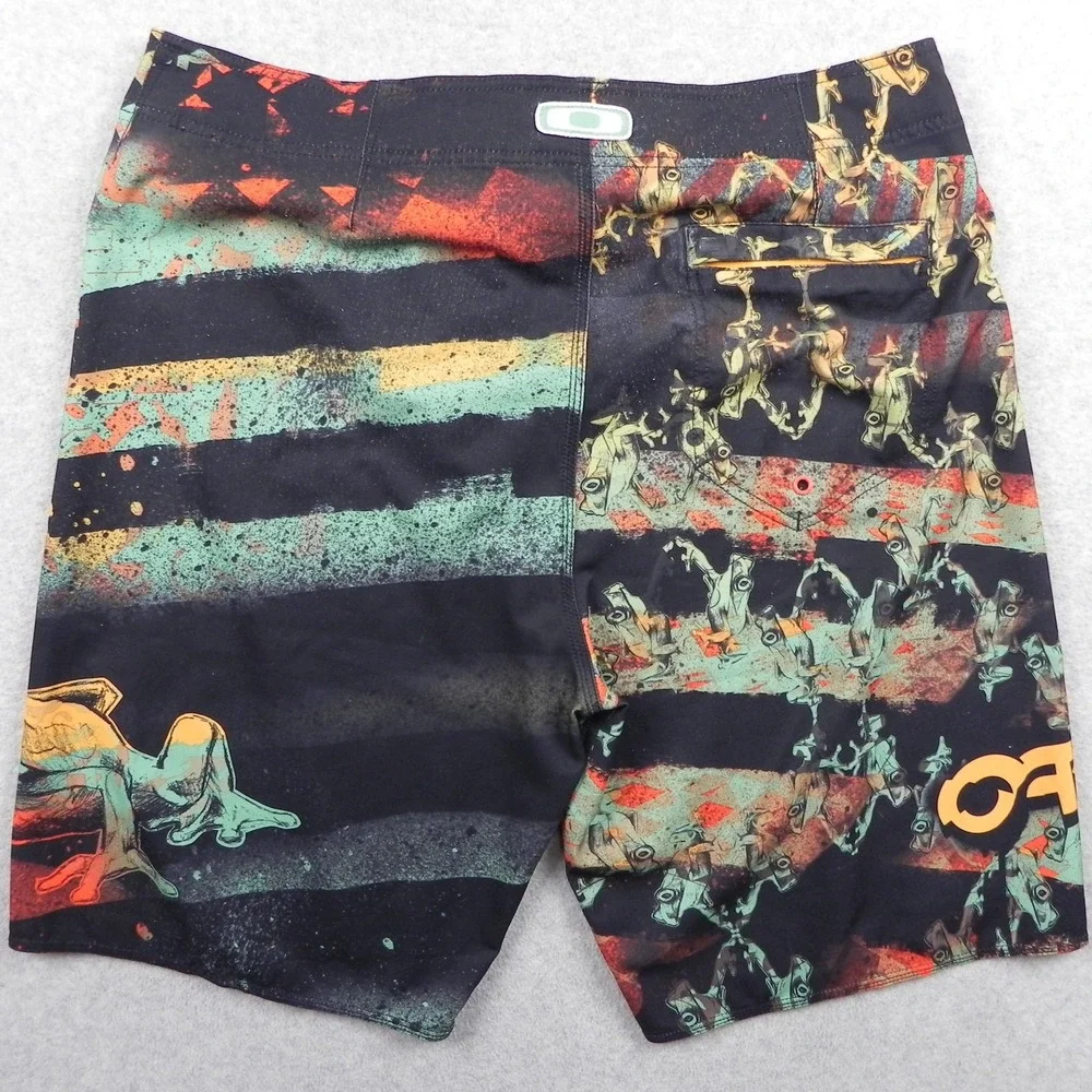 Vtg Oakley Board Shorts Mens 38 Frogyle Technology Surf Swim Beach Trunks Frog